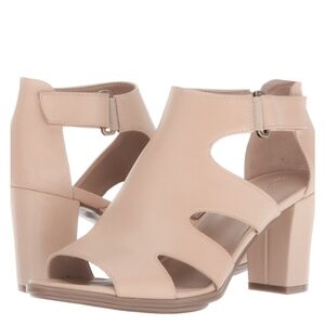 New Naturalizer Lexi Block Heel Pump 8 Wide Ankle Strap Dress Sandals In Marble